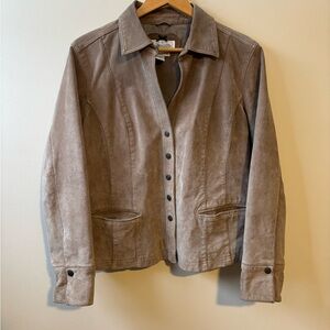 Tan suede button up jacket